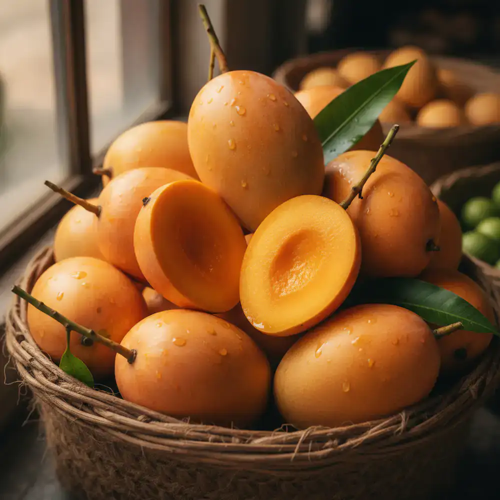 Bright orange fresh Rajshahi mangoes